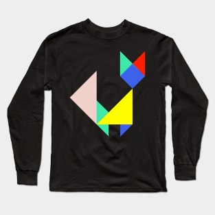 geometric cat Long Sleeve T-Shirt